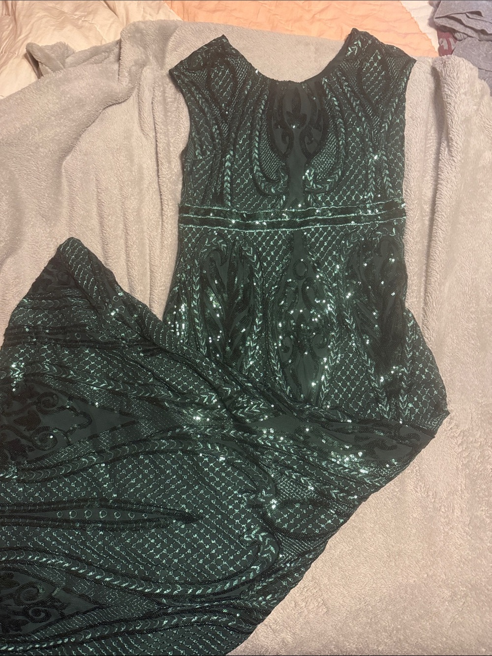 Baltic Born Emerald Green Sequin Evening Gown